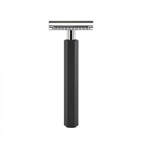 Aparat de ras clasic Safety Razor cu maner din aluminiu anodizat si piaptan inchis Muehle Hexagon R HXG GRAPHITE SR